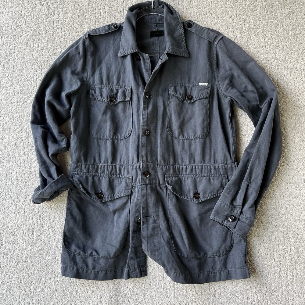 Mother Denim Loose Veteran‎ Faded Black Jacket Women's XS Gray Utility $345
